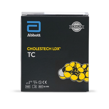 Cassette Rapid Test Kit TC Total Cholesterol Cholestech LDX™ Cardiac / Lipids / General Chemistry Total Cholesterol Whole Blood / Serum / Plasma Sample 10 Tests (10/BX 50BX/CS) by Abbott Rapid Dx North America LLC  ID 10-986